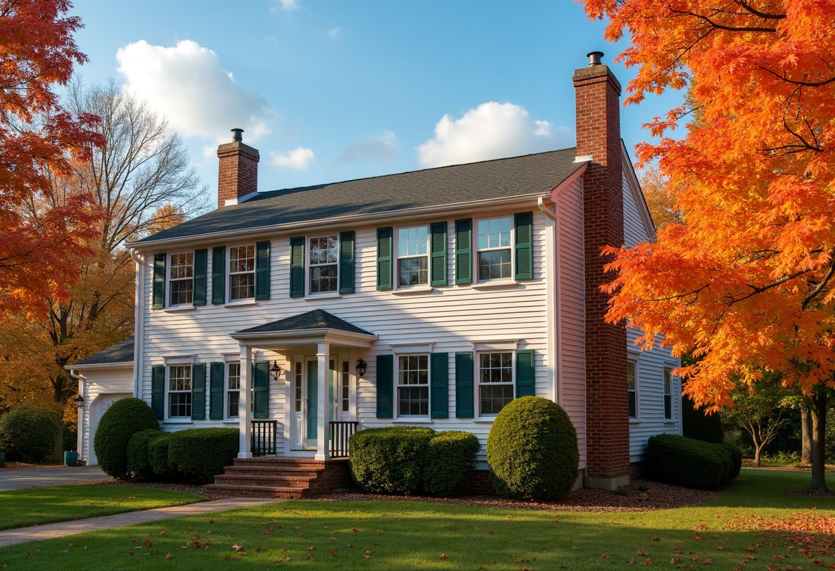 Two-storey home with a restored brick chimney — Fairfax